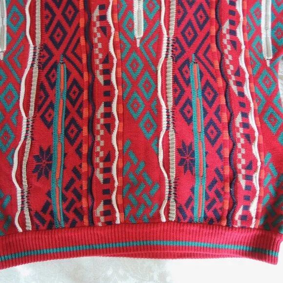 Vintage Cotton Traders COOGI Style 3D Textured Sweater L
